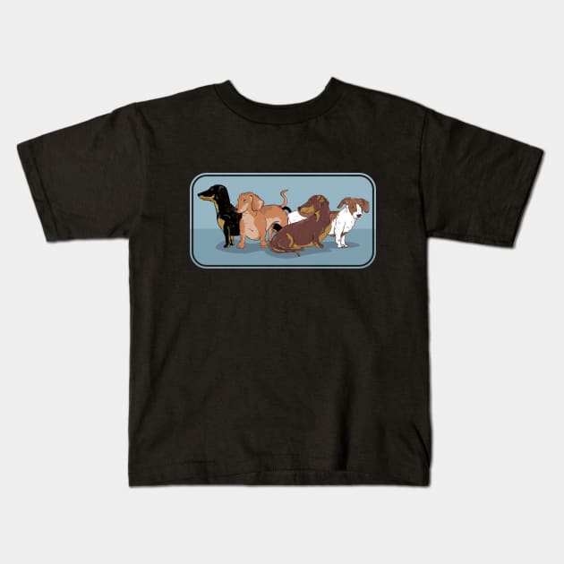 Dachshund DOGS Kids T-Shirt by mailboxdisco